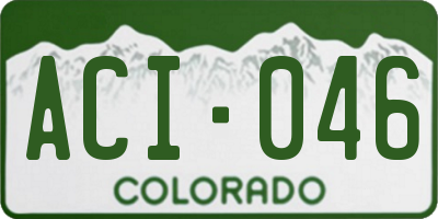 CO license plate ACI046