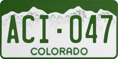 CO license plate ACI047