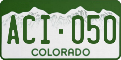 CO license plate ACI050