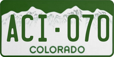 CO license plate ACI070