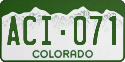 CO license plate ACI071