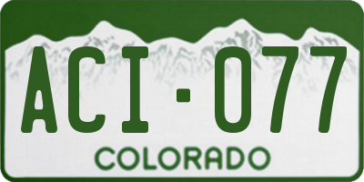 CO license plate ACI077