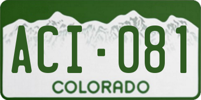 CO license plate ACI081