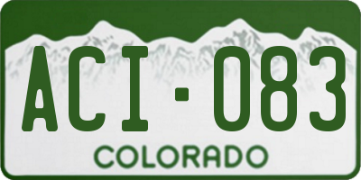 CO license plate ACI083