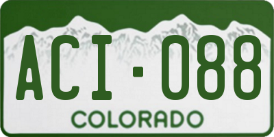 CO license plate ACI088