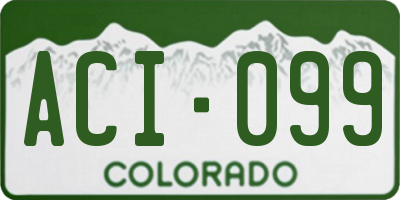 CO license plate ACI099