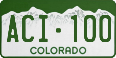 CO license plate ACI100