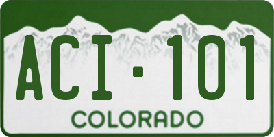 CO license plate ACI101