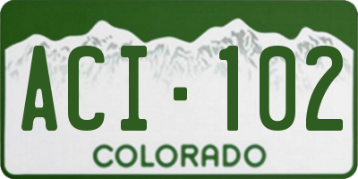 CO license plate ACI102
