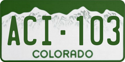 CO license plate ACI103