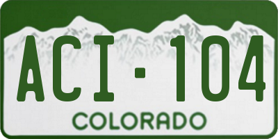 CO license plate ACI104