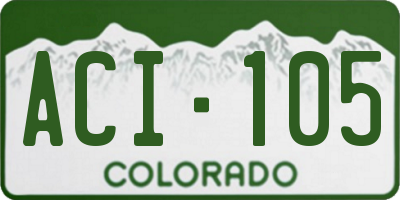 CO license plate ACI105