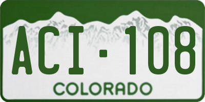 CO license plate ACI108