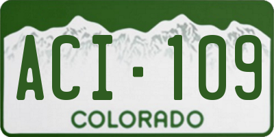 CO license plate ACI109