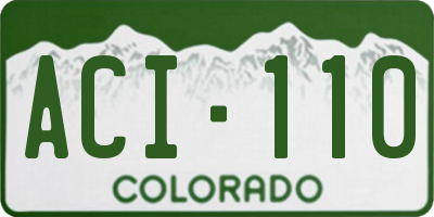 CO license plate ACI110
