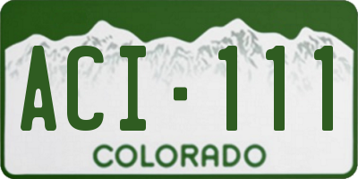 CO license plate ACI111