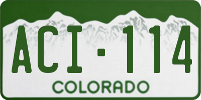 CO license plate ACI114