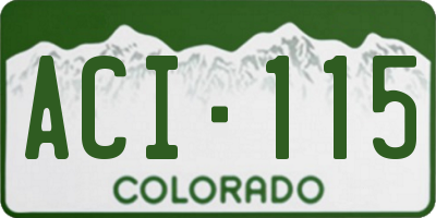 CO license plate ACI115