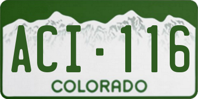 CO license plate ACI116