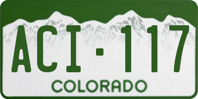 CO license plate ACI117