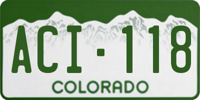 CO license plate ACI118