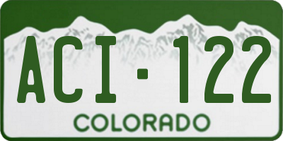 CO license plate ACI122