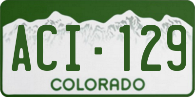 CO license plate ACI129