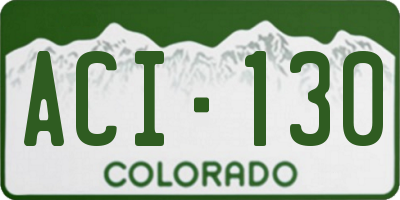 CO license plate ACI130