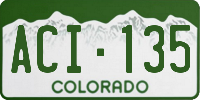 CO license plate ACI135