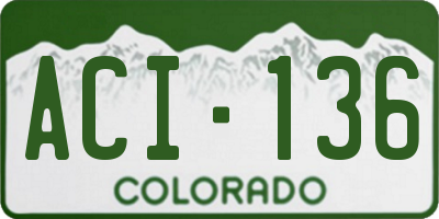 CO license plate ACI136