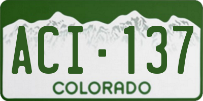 CO license plate ACI137