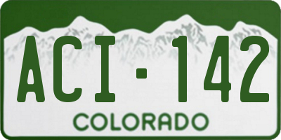 CO license plate ACI142