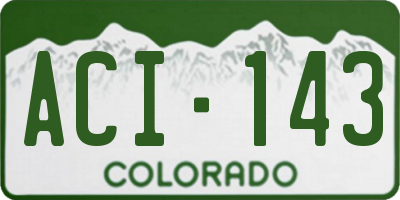 CO license plate ACI143