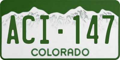 CO license plate ACI147
