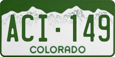 CO license plate ACI149