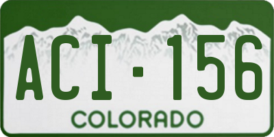 CO license plate ACI156