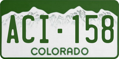 CO license plate ACI158