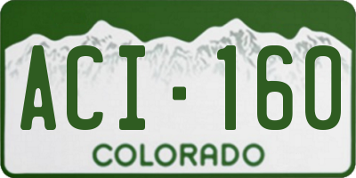CO license plate ACI160