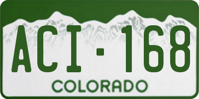 CO license plate ACI168