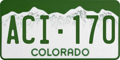 CO license plate ACI170