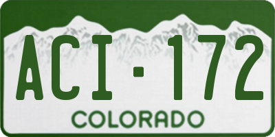 CO license plate ACI172