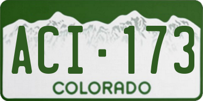 CO license plate ACI173