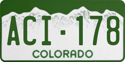 CO license plate ACI178