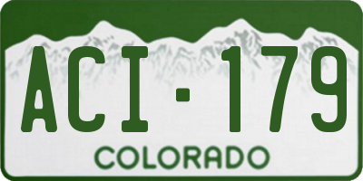 CO license plate ACI179