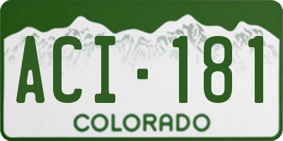 CO license plate ACI181