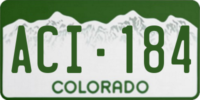 CO license plate ACI184