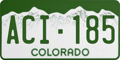 CO license plate ACI185