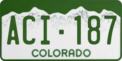 CO license plate ACI187