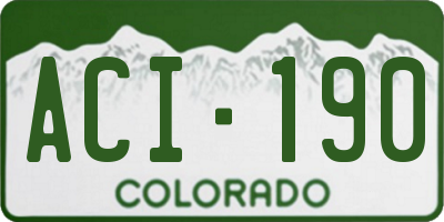 CO license plate ACI190