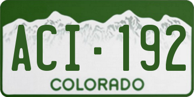 CO license plate ACI192
